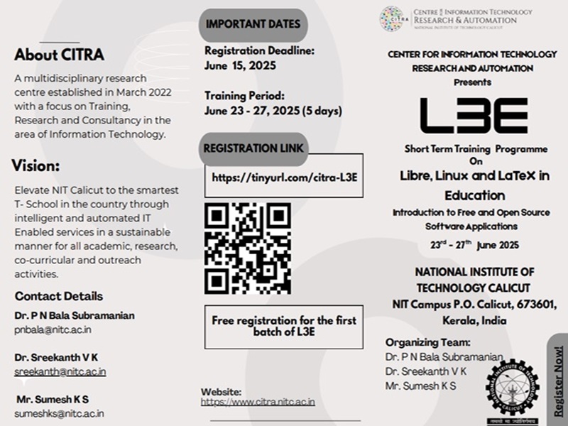STTP on L3E - Libre, Linux and LaTeX in Education